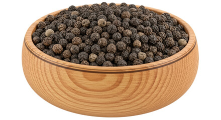 Isolated Bowl of Black Peppercorns