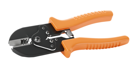 Orange and Black Wire Stripper Tool isolated on a transparent background