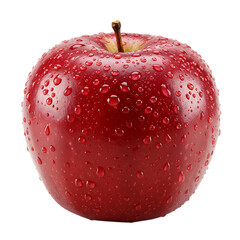 Red apple with water droplets isolated on a transparent background 1