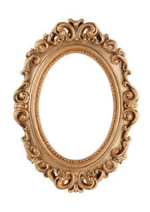A gold framed oval with a gold border