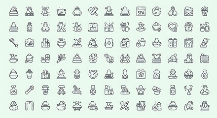 Spa and wellness icons beauty health