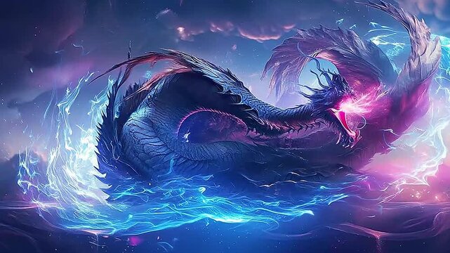 Galaxy Version of dragon Kraken world ,ai generative