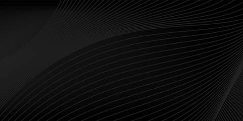 Gradient black background with wavy lines vector design in eps 10