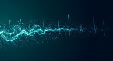 Obraz premium Abstract Digital Heartbeat Waveform - Medical Technology Background