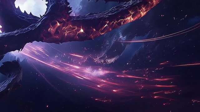 Galaxy Version of dragon Kraken world ,ai generative