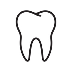 Tooth Outline Icon Vector on White Background