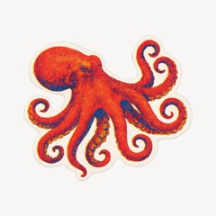 Fototapeta premium Vibrant octopus illustration art