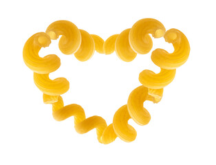 pasta heart shape isolated on transparent background