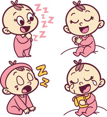 Baby Face Emoji Set &ndash; Flat Chibi Style Expressions