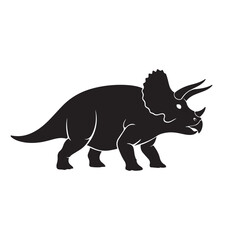Triceratops Dinosaur Side Profile Silhouette Vector