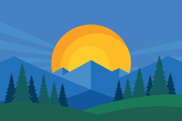 mountain landscape vector illustration