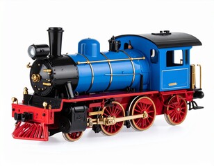 Fototapeta premium A toy train engine in vibrant colors