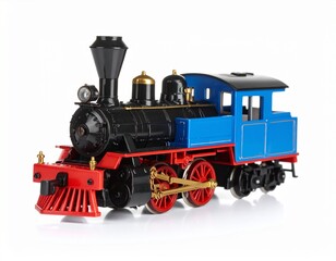 Naklejka premium A toy train engine in vibrant colors