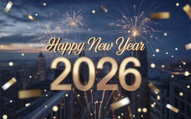 2026 happy new year fireworks celebration