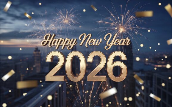 2026 happy new year fireworks celebration