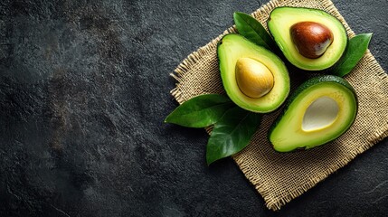 avocado on wooden table