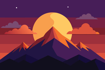 vector illustration of a mountain landscape