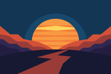 sunset over the mountains