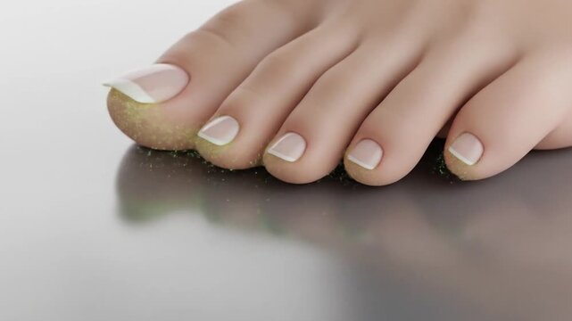 Foot fungus green laser treatment for infected toenail offers relief. Suitable for medical websites, articles, blogs, and advertisements for podiatry services.