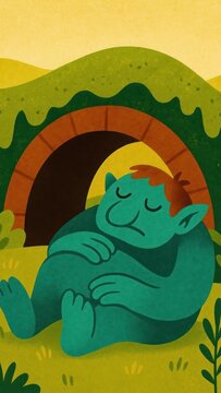 Sleeping troll under bridge