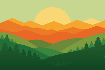 landscape with mountains