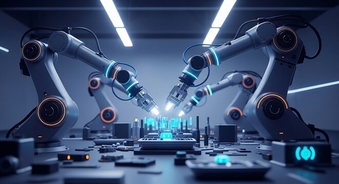 Automated manufacturing with collaborative robots and advanced technological systems