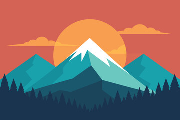 mountain landscape vector illustration