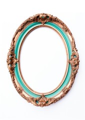 Obraz premium Oval colorful oval turquoise vintage.
