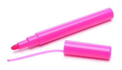 Pink marker on white background