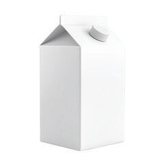 A White Aseptic Carton With A Screw Cap isolated on transparent background. PNG die-cut for advertising