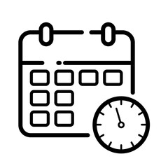 calendar with clock  - vector icon