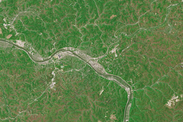 Satellite image of Charleston, the capital city of West Virginia, USA - contains modified Copernicus Sentinel Data (2024)