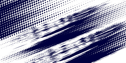 Dots halftone white and blue color pattern gradient grunge texture background. Dots pop art comics sport style vector illustration.