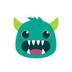 Fototapeta premium Monster Face Clipart, Vector Logo, Icon