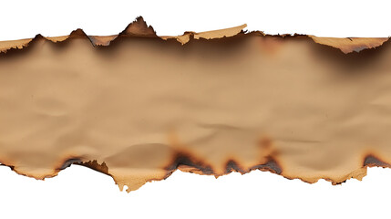 Burnt and torn antique paper fragment