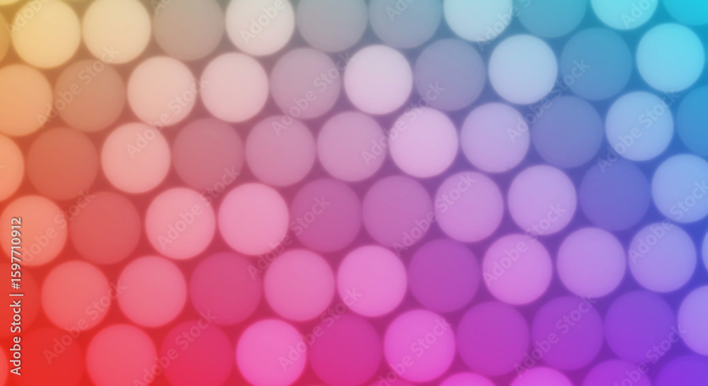 Wall mural colorful bokeh background with circular lights in a gradient pattern from red to blue