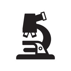 Microscope icon. Microscope observation icon in simple flat outline design. Icon symbol for laboratory, chemistry, research, biology, science, medical and more. Vector illustration.