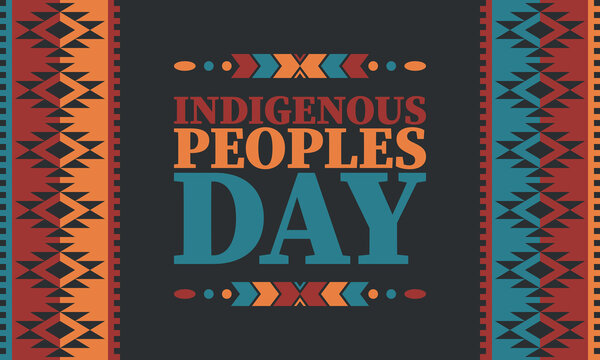 Indigenous Peoples' Day. Native American Day. American Indian culture. Heritage Month. Celebrate annual in United States. Tradition pattern. Poster, card, banner and background. Vector