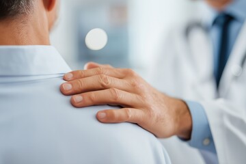 Doctor gently caring during patient consultation