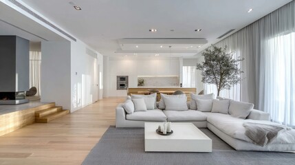 The interior of a modern living room in a modern style, designed for advertising and home decoration