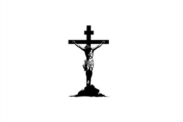 Minimal Silhouette of Jesus on Cross
