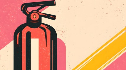 Illustration of a vintage-style fire extinguisher