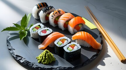 sushi on a plate