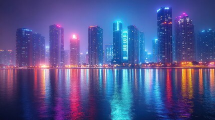 Fototapeta premium singapore skyline at night