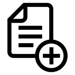 Icono documento con cruz en círculo con líneas 