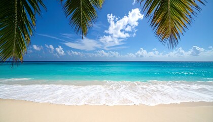 summer vacation concept, clear blue water ocean, tropical island, fancy luxury resort