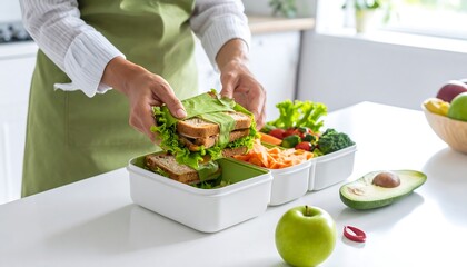 Woman preparing a healthy lunch