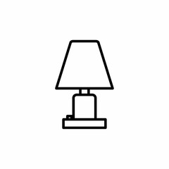 Black and white icon style illustration of a table lamp