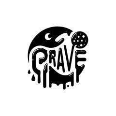 Creative Cookie Crave Typography Logo with Dripping Effect