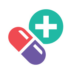 Illustration of Capsule with Plus Sign